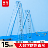 晨光文具防断直尺15cm大数字高透耐磨尺子高韧性小学生测量工具开学必备文具刻度清晰试专用开学文具