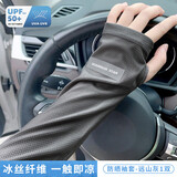 回力（Warrior）防晒冰袖女男夏季防紫外线宽松袖套户外骑行开车遮阳手套护臂套袖 深灰色宽松版【冰感防晒】 UPF50+