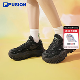 斐乐 FUSION斐乐潮牌女鞋硬糖鞋厚底老爹鞋女运动鞋女 黑色-BK 35.5