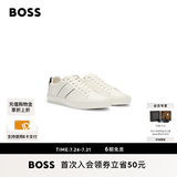 雨果博斯BOSS【礼物】【经典款 】男士混合人造皮革运动鞋 101-米色 41