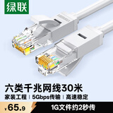 绿联六类网线 千兆高速网络宽带线 CAT6类家用电脑笔记本路由器监控线 八芯双绞成品跳线灰白30米15993