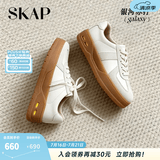 圣伽步（SKAP）板鞋女士运动休闲百搭厚底德训鞋[章若楠同款] 白色 37