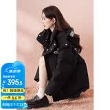 唐狮（TonLion）2025羽绒服女90绒连帽保暖外套宽松 黑色 S