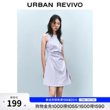 UR春季新款女摩登气质褶皱收腰显瘦无袖连衣裙UYY750030 淡紫 XS