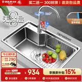 欧琳（OULIN）304不锈钢水槽大单槽 厨房洗菜盆单槽洗碗池水槽单盆水槽OLJD619