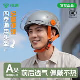 绿源（Luyuan）电动车头盔A类男女通用自行电瓶车骑行夏季半盔摩托机车安全帽 轻量化新品/3C护目镜-灰色 均码
