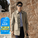 雅戈尔（YOUNGOR）风衣男翻领单风衣锦纶耐穿舒适透气男士上衣外套 GYDF424995YQA卡其 L 175/96A
