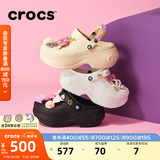 卡骆驰（CROCS）贝拉洞洞鞋沙滩鞋包头女鞋厚底拖鞋|210062 白色-100（含智必星） 36 (220mm) 37