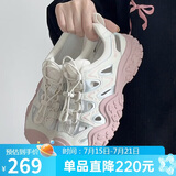 骆驼（CAMEL）丑萌登山鞋女时尚撞色户外休闲鞋 L24M076602 米/银/粉 37