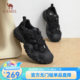 骆驼（CAMEL）女鞋新款老爹鞋女徒步鞋运动鞋登山鞋跑步丑萌鞋 L23A245132黑色 37