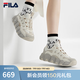 斐乐（FILA） 可颂面包鞋运动鞋女休闲鞋老爹鞋厚底鞋子 豆腐白/燕麦色-TO 38.5