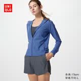 优衣库AIRism高弹力防紫外线拉链连帽开衫女装实测UPF100+483281 66 蓝色 S