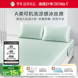 罗莱家纺 A类可水洗冰丝席两件套凉感席子 床笠款 绿 120*200*30