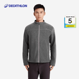 迪卡侬（DECATHLON）保暖户外抓绒衣外套男女运动宽松秋摇粒绒外套冲锋衣内胆 男款-全拉链-深灰色 M