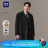 HLA海澜之家大衣男轻商务经典平驳领纯羊毛外套男冬季