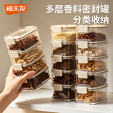 禧天龙调料盒香料收纳盒食品级调料罐家用厨房花椒八角分格3层密封罐