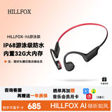 HILLFOX【德国品牌】真无线骨传导挂耳式蓝牙耳机运动健身防水游泳IP68长续航32G内存适配苹果华为礼物 黑色【32G内存+IP68级防水】