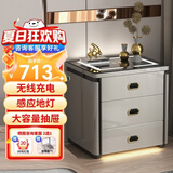 鹿匠（LUJIANG）保险柜家用床头柜保险柜保险箱家用床头柜 高51cm/宽50cm 星空灰（内部无保险柜）