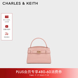 CHARLES&KEITH鳄鱼纹凯莉包手提斜挎婚包包女包生日礼物送女友CK2-50270880-1 粉红色Pink S