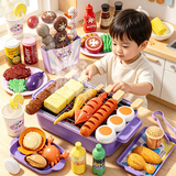 康迪拉家族儿童过家家厨房玩具做饭烧烤仿真烤炉3-6岁宝宝男女孩生日礼物