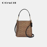 蔻驰（COACH）【品牌直供】女士MOLLIE中号水桶包棕黄拼黑色CBQ33礼物次日达