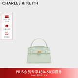 CHARLES&KEITH鳄鱼纹凯莉包手提斜挎婚包包女包生日礼物送女友CK2-50270880-1 Mint Green薄荷绿色（新色） S