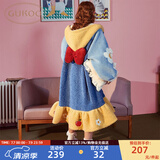 果壳（Gukoo）睡衣女迪士尼IP系列白雪公主冬珊瑚绒长款睡袍女睡衣加厚家居服D 深蓝女睡袍 M