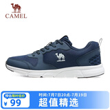 骆驼（CAMEL）网面透气跑步男鞋轻量健步运动鞋子 CSS221L0033 蓝色 40