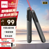 得力（deli）激光翻页笔 360度控制 激光笔教师专用超链切换教鞭32GU盘 ppt翻页笔 红光  MA100U