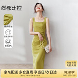 尚都比拉法式高级感连衣裙女秋季赫本风长款气质A字裙抽褶收腰显瘦背带裙