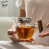 悟茗堂高硼硅耐热玻璃公道杯茶漏套装一体茶海单个高档加厚茶水分离器 木雀高公道杯250ml