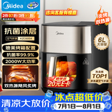 美的（Midea）空气炸锅 蒸烤一体 可视窗口 上下双热源免翻面 多功能家用 实用大容量6L 金属内腔KZC6054