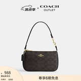 蔻驰（COACH）新款奥莱女士夏季女包经典标志NOLITA 19号手袋麻将包腋下单肩包 IM/胡桃木色/黑色