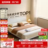 全友家居现代简约高箱储物收纳床主卧1.8米x2米双人大床家具政府补贴 【暖白色 | 高脚】床+床头柜G*1 1.5x2米【爆款+性价比超高】