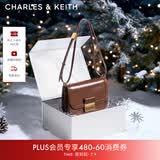 CHARLES&KEITH复古锁扣豆腐包单肩斜挎包包女包生日礼物送女友CK2-80781400 DARK BROWN深棕色CK2-80782444 S/M