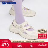 斐乐（FILA）FUSION斐乐玛丽珍凉鞋女鞋凉拖魔术贴海螺沙滩鞋 古白色/燕麦色-AO 39