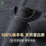 杉杉【100%羊毛】纯羊毛衫男士春秋季圆领毛衣薄款套头打底针织衫男装