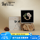 She's撞色滴油栀子花高档女士胸针轻奢别针胸花生日礼物送女友