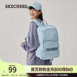 斯凯奇（Skechers）双肩包男女同款学生经典红色书包时尚大容量休闲运动旅行通勤背包 婴儿浅蓝/022G