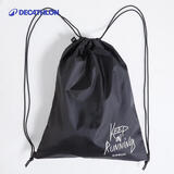 迪卡侬鞋袋收纳袋运动休闲双肩抽绳袋篮球跑步包袋MSTE黑色-2765799