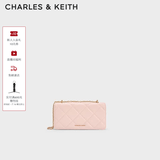 CHARLES&KEITH质感菱格链条小方钱包女包包女包生日礼物送女友CK6-10680924 SOFT PINK浅粉色 XS