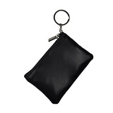 唧丘哇新款韩版羊脂皮零钱包时尚公交卡包硬币包迷你钥匙包 黑色