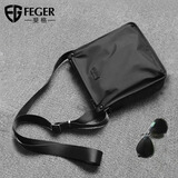 斐格FEGER男士斜挎包男包单肩包通勤包休闲便携竖款斜肩包小包 黑色竖款（可放13英寸ipad）