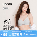 ubras虞书欣同款无尺码透气轻纱小胸显大无钢圈聚拢文胸罩内衣女 丹宁蓝色 均码 mini版(80-100斤)A-C杯