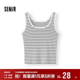 森马（Semir）背心女夏短款U领凉感紧身无袖撞色内搭气质叠穿上衣101325102001