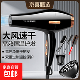 发廊专用吹风机吹头发大风力家用理发店大功率负离子静音速干护发吹风机 【蓝光护发】暗夜黑1300W五件套