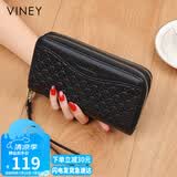 viney头层牛皮女士钱包长款妈妈手拿包大容量零钱包女学生钱夹