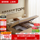 全友家居现代简约高箱储物收纳床主卧1.8米x2米双人大床家具政府补贴 【原木色 | 储物】床+床头柜*2+2K垫 1.8x2米【爆款+性价比超高】