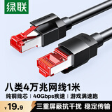 绿联八类网线 Cat8万兆网络连接线 游戏电竞家用纯铜8芯双绞线 电脑宽带屏蔽网络跳线 1米55186