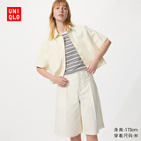 优衣库针织打褶中裤女装26春夏新款485178 01 乳白色 3XL